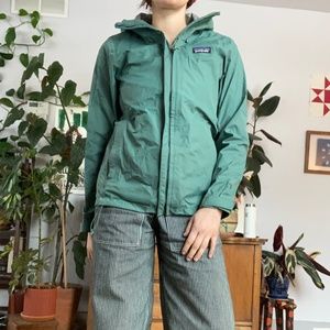 Nouveau Green Teal Patagonia Windbreaker Rain Jacket